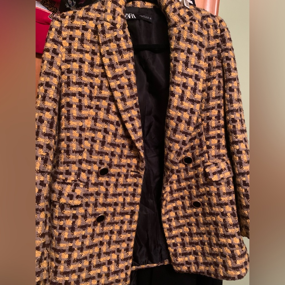 Cute zara tweed blazer and short set! Very cute with tights and booties.